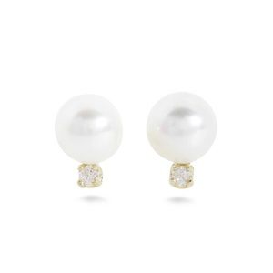 Pearl and Diamond gold earrings
